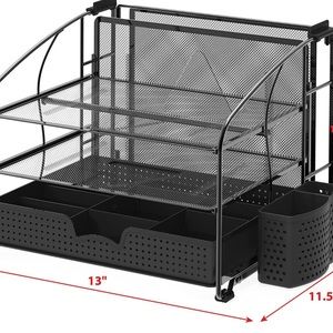 Desk 3 Tray & Hanging File Organizer